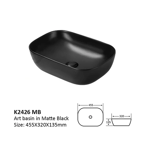 Matt Black Above Counter Basin